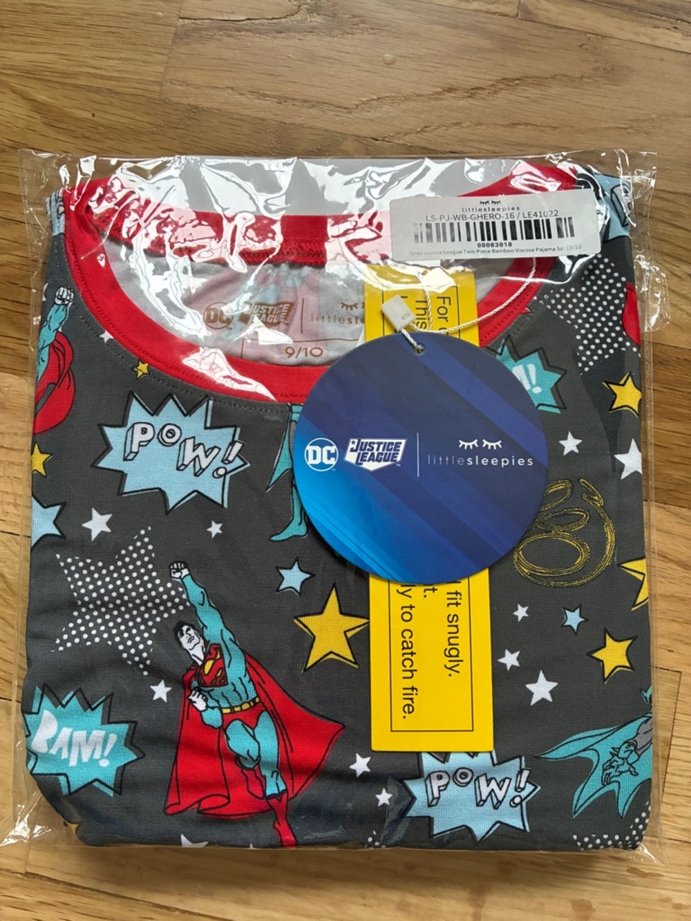 Little Sleepies Gray Red Blue Yellow Superhero Pajama Set